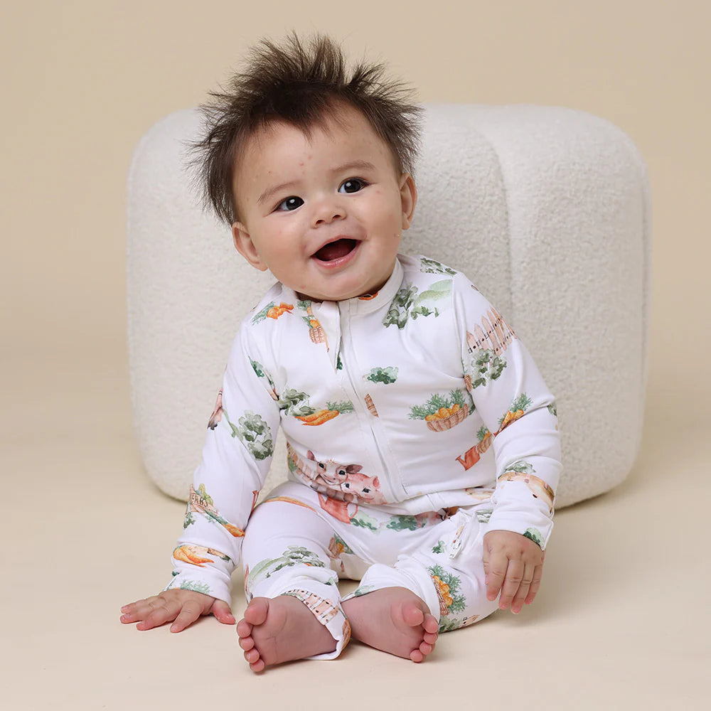 Snuggle Honey Zip Romper - Farm Organic