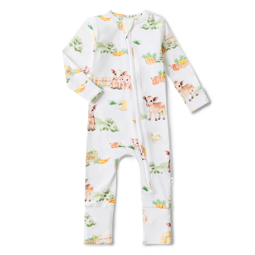 Snuggle Honey Zip Romper - Farm Organic