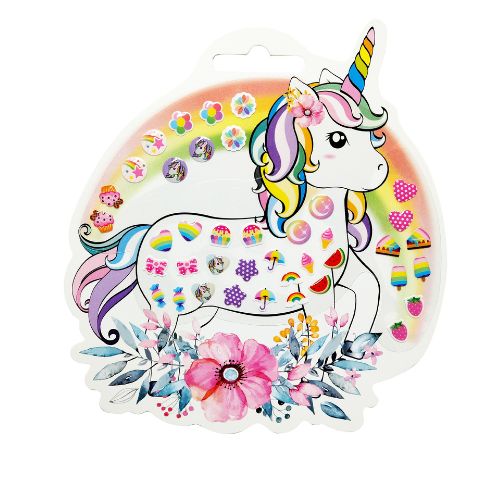 Unicorn Stick on Earrings - 20 pairs