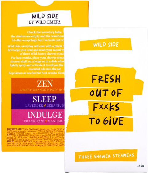 Wild Emery Cheeky Shower Steamers - Fresh Out Of Fxxks To Give