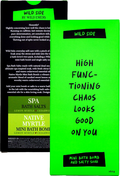 Wild Emery Wild Side Mini Bath Bomb & Salty Soak - High Functioning Chaos Looks Good On You