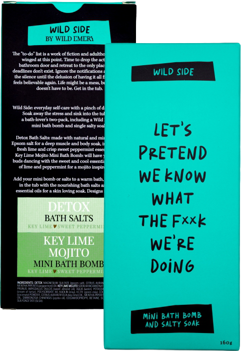 Wild Emery Wild Side Mini Bath Bomb & Salty Soak - Let's Pretend We Know What The Fxxk We're Doing