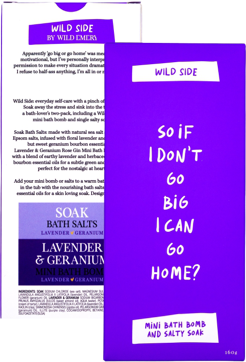 Wild Emery Wild Side Mini Bath Bomb & Salty Soak - So If I Don't Go Big I Can Go Home?