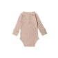 Woolbabe Organic Cotton & Merino Long Sleeve Henley Bodysuit