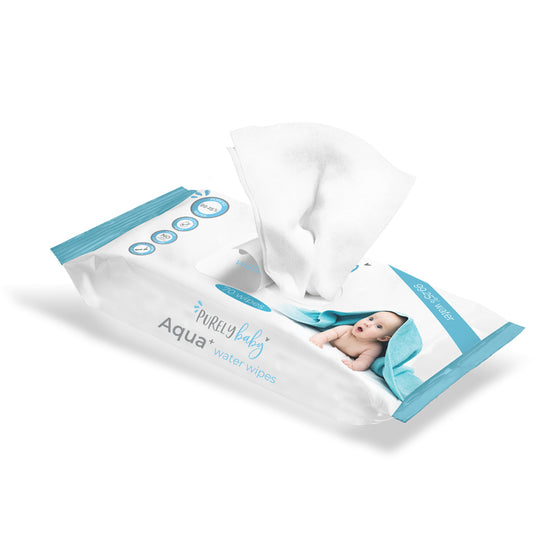 purely baby aqua+ water baby wipes